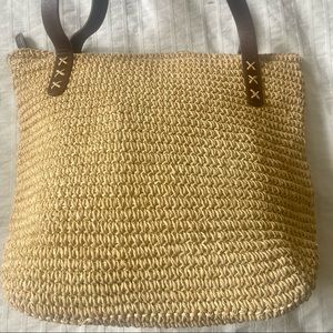 Talbot’s leather and straw bag